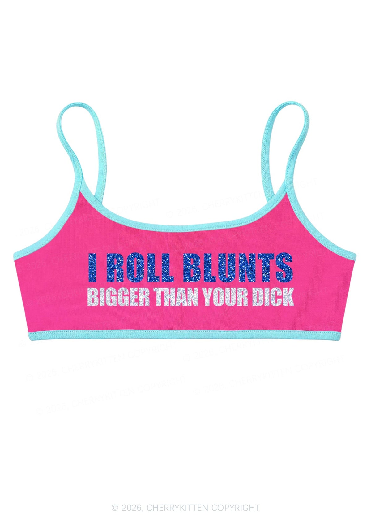 Glitter I Roll Blunts Y2K Super Crop Cami Cherrykitten