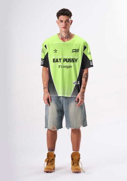Eat Puxxy Its Vegan Y2K Sport Jersey Shirts Cherrykitten