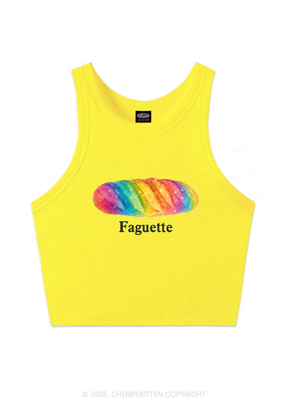 Rainbow Faguette Pride Y2K Crop Tank Top Cherrykitten