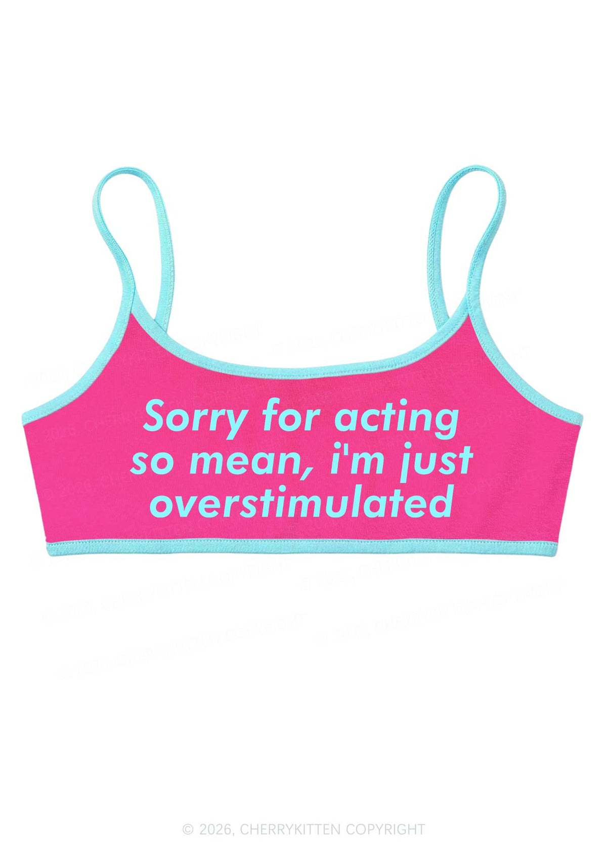 Im Just Overstimulated Y2K Super Crop Cami Cherrykitten