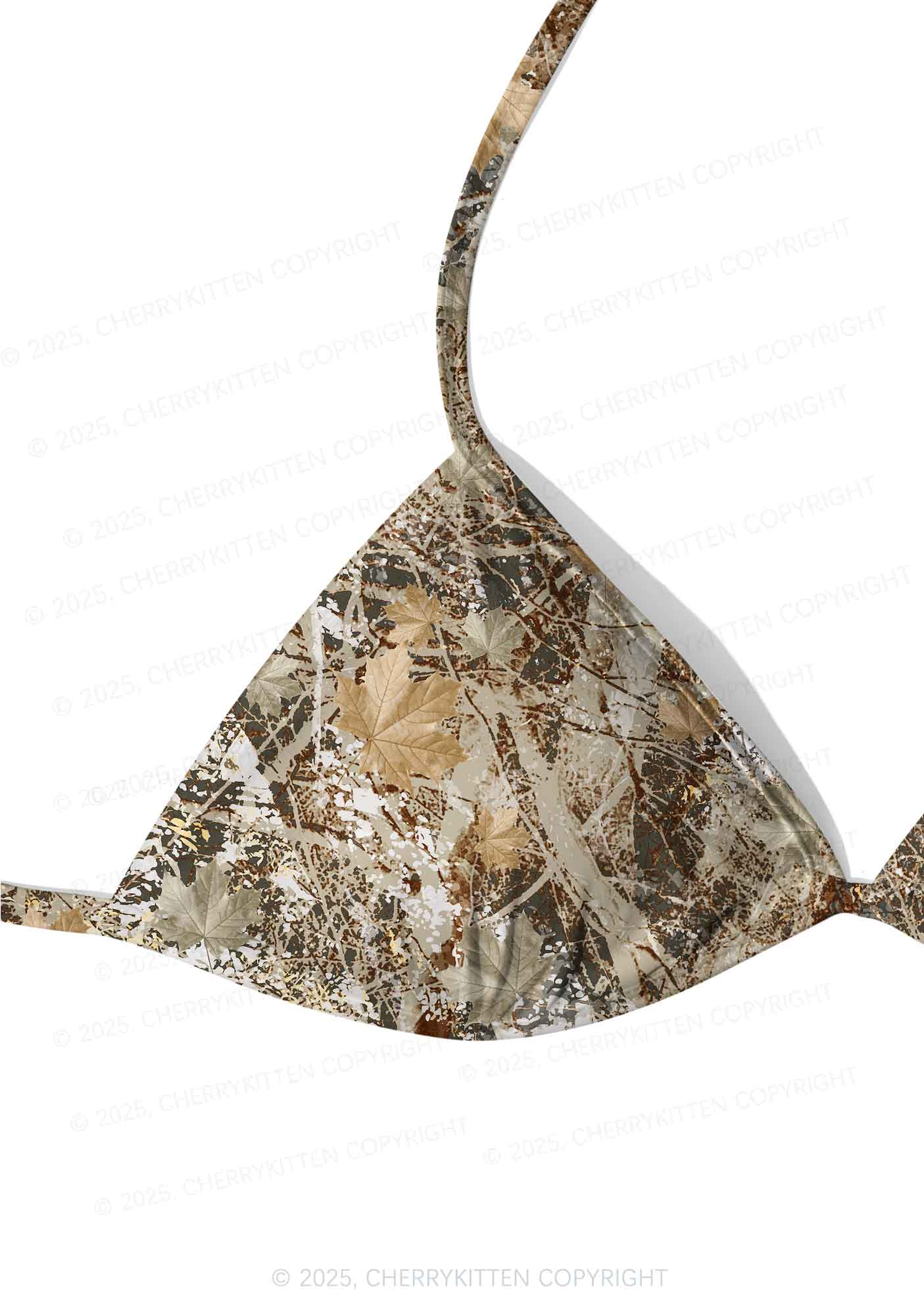 Maple Leaf Camouflage Y2K Print Bikini Set Cherrykitten