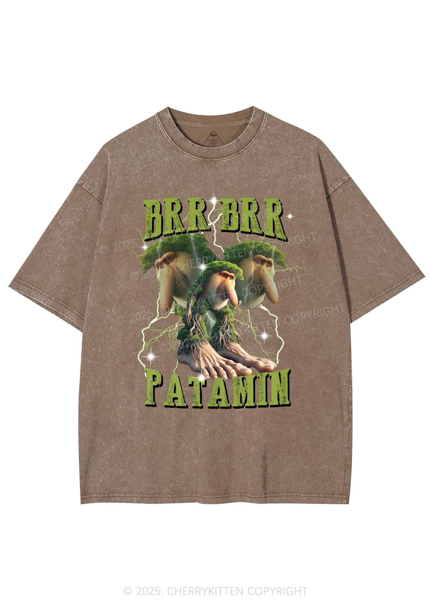 Brr Brr Patapim Italian Brainrot Shirt Y2K Shirts Washed Tee Cherrykitten
