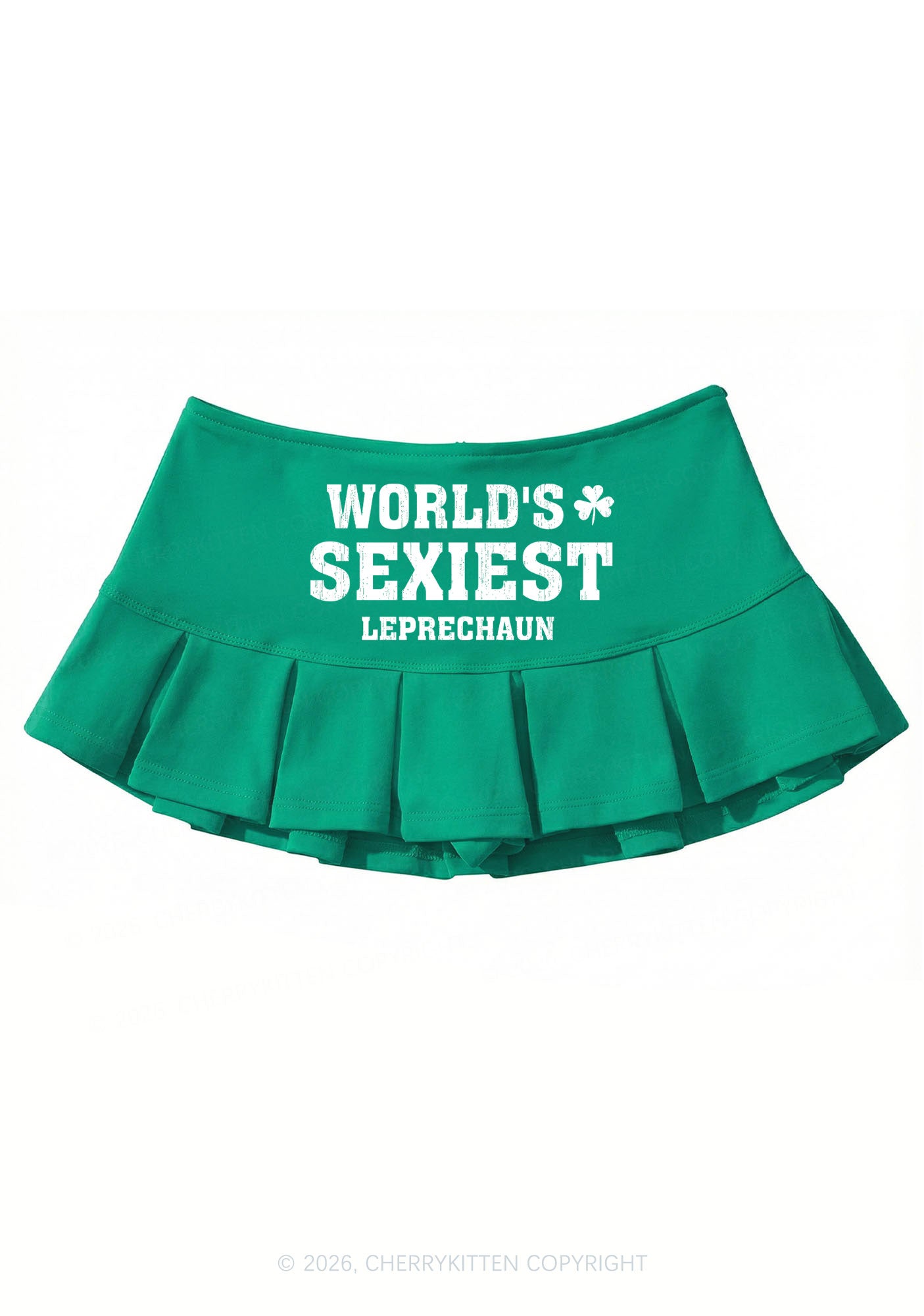 Worlds Sexiest Leprechaun St Patricks Y2K Mini Pleated Skirts Cherrykitten