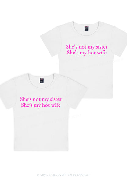Shes Not My Sister Y2K Valentine's Day Baby Tee Cherrykitten