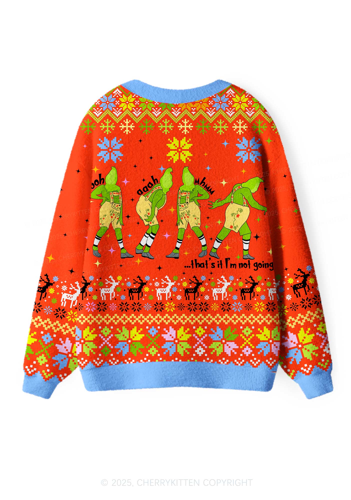 Im Not Going Y2K Christmas Cardigan Knit Sweatshirt Cherrykitten