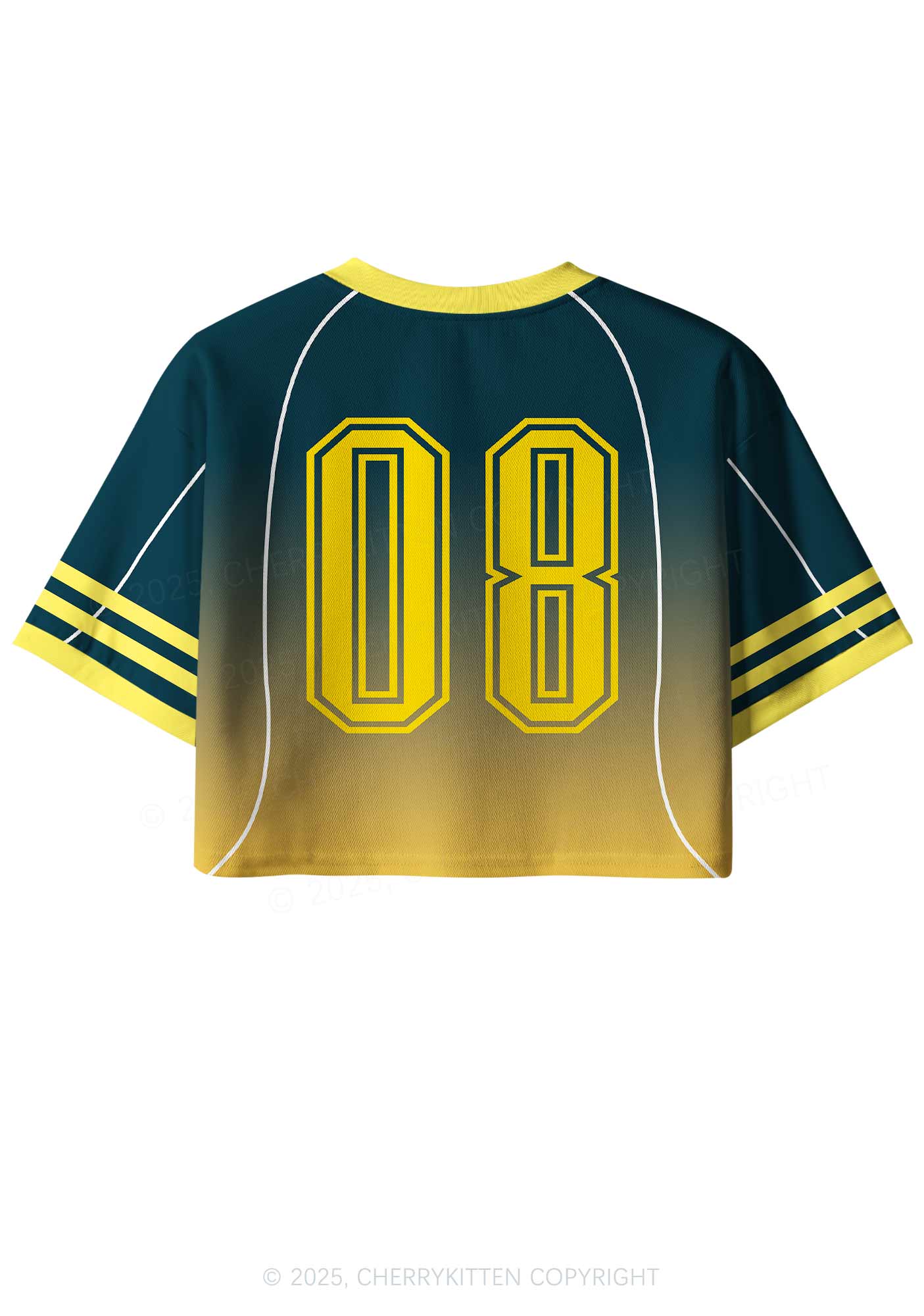 Custom Name Gradient Navy Y2K Crop Sport Jersey Shirts Cherrykitten