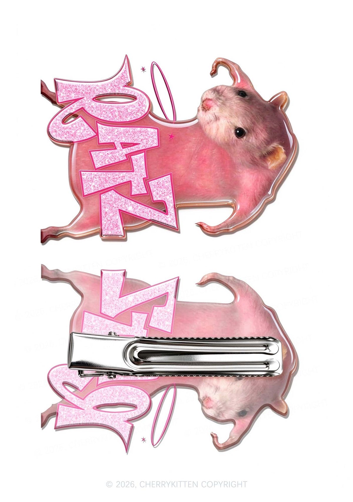 Pink Ratz Y2K Acrylic Duckbill Hair Clips Cherrykitten