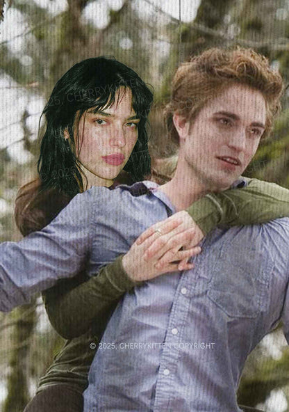 Custom Face Y2K Christmas Knit Sweatshirt Cherrykitten