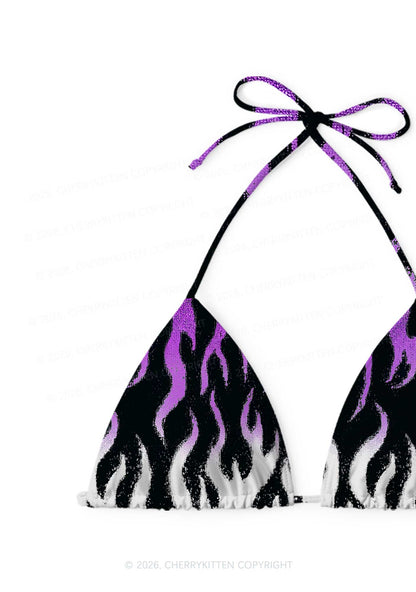 Asexual Flame Pride Y2K Print Bikini Set Cherrykitten