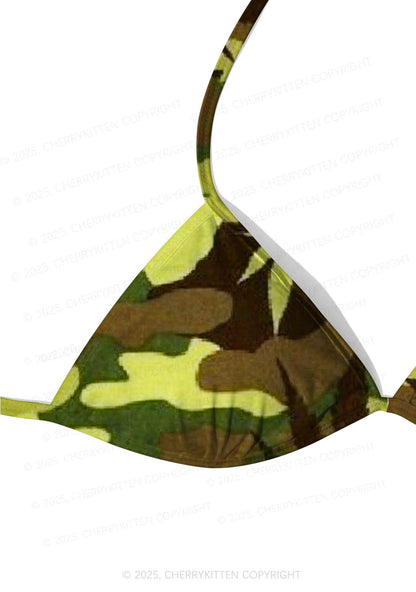 Camouflage Leaf Y2K Print Bikini Set Cherrykitten