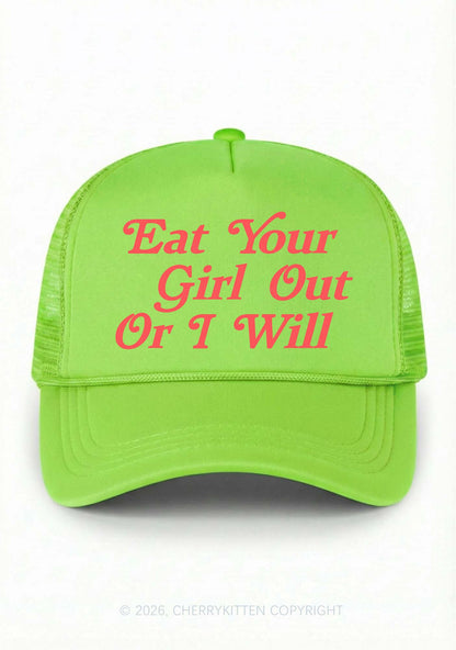 Eat Your Girl Out Pride Y2K Trucker Hat Cherrykitten