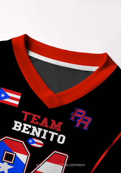 Black Team Bunny Y2K Crop Football Jersey Shirts Cherrykitten