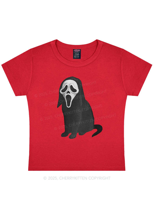Halloween Ghostcat Y2K Baby Tee Cherrykitten