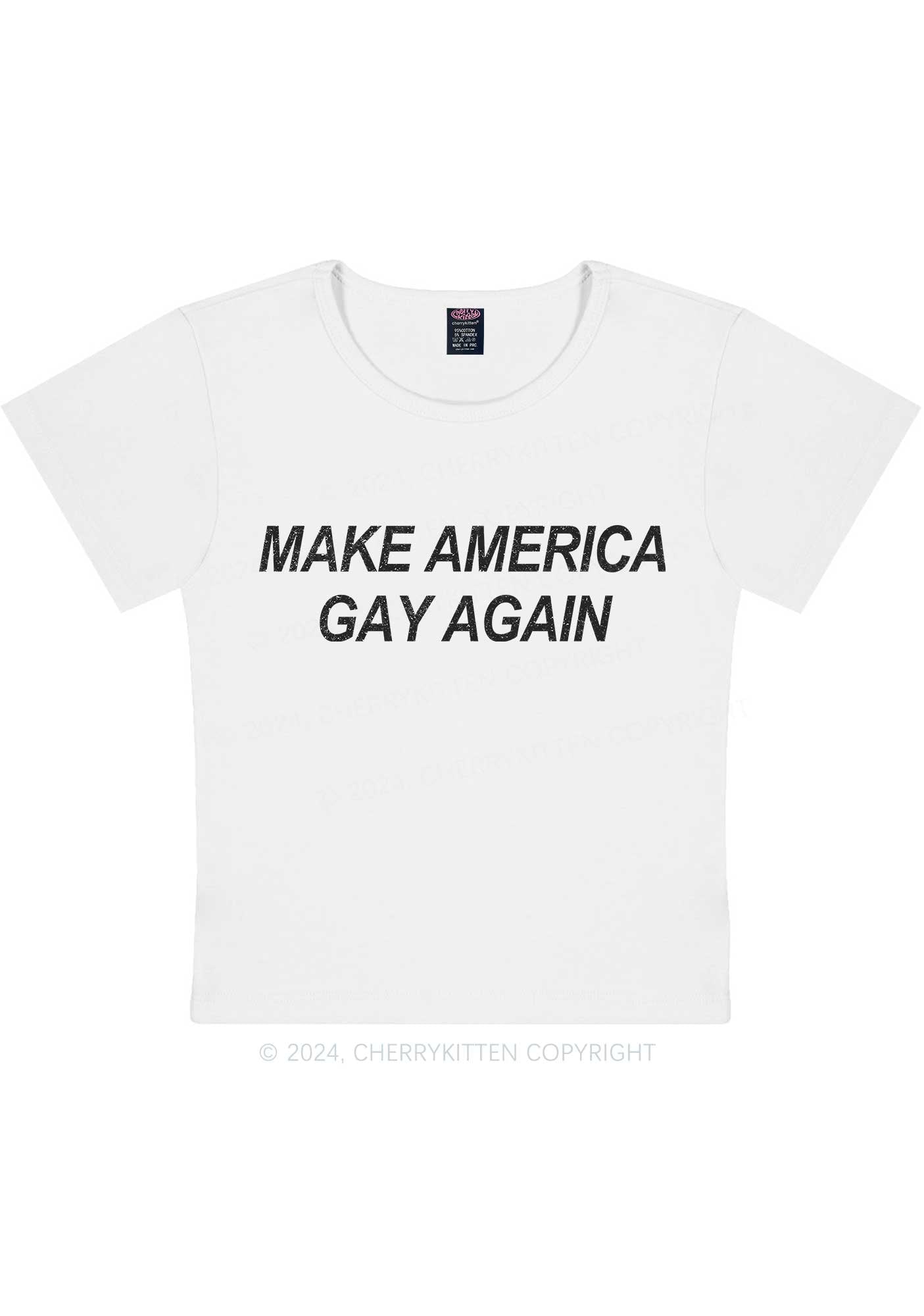 Make America Gay Again Y2K Baby Tee Cherrykitten