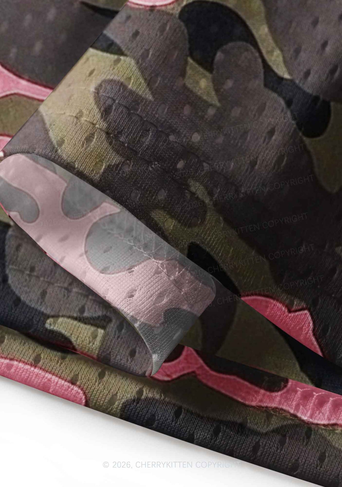 Pink Camouflage Y2K Sport Jersey Drawstring Midi Skirt Cherrykitten