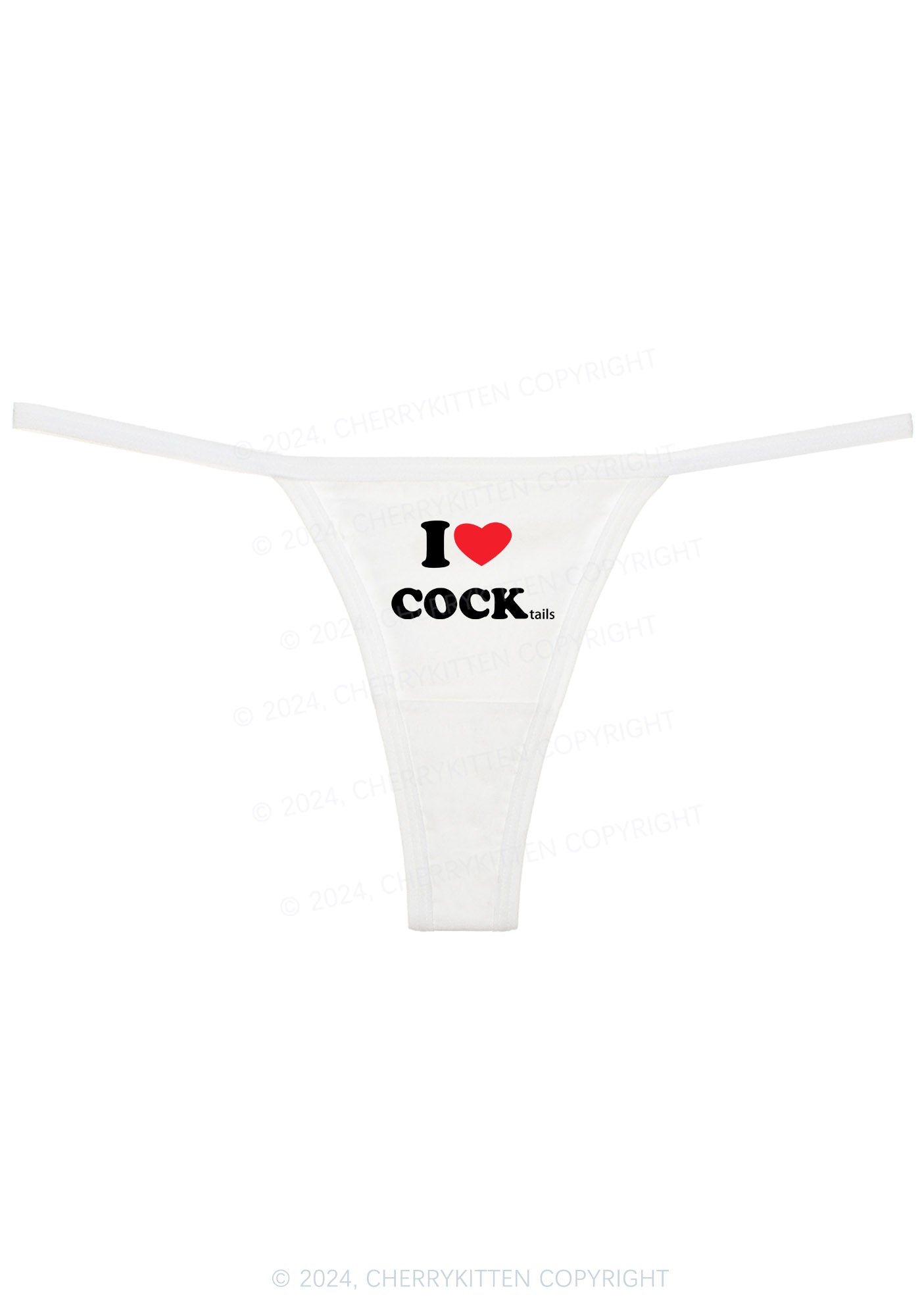 I Love Cocktails Y2K Flat String Thong Cherrykitten