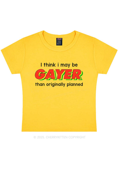 I May Be Gayer Pride Y2K Baby Tee Cherrykitten