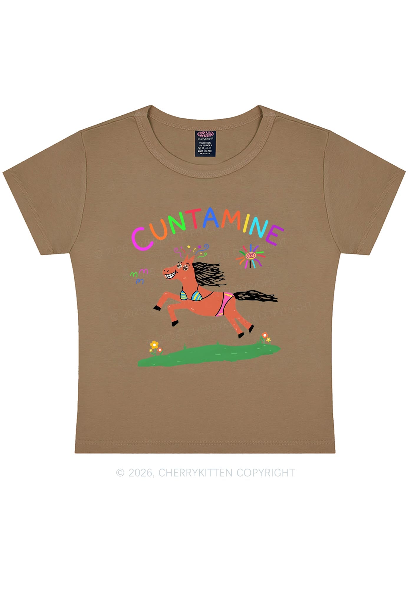 Cxxtamine Pony Y2K Baby Tee Cherrykitten