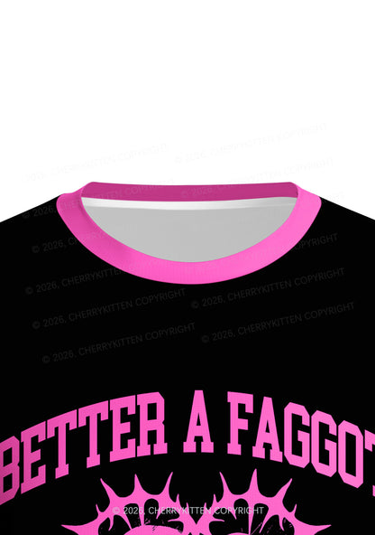 Hot Pink Better A Faggot Than A Fascist Pride Y2K Football Jersey Shirts Cherrykitten