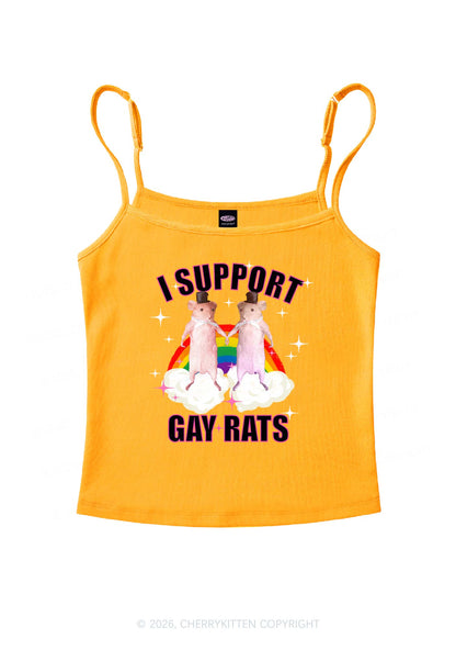 Support Gay Rats Pride Y2K Spaghetti Strap Cami Cherrykitten