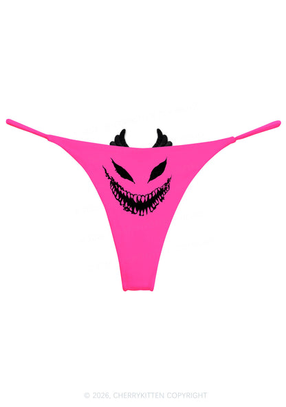 Halloween Smiling Silhouette Y2K Goth Angel Wings Bikini String Thong Cherrykitten