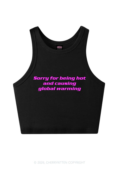 Sorry For Causing Global Warming Y2K Crop Tank Top Cherrykitten
