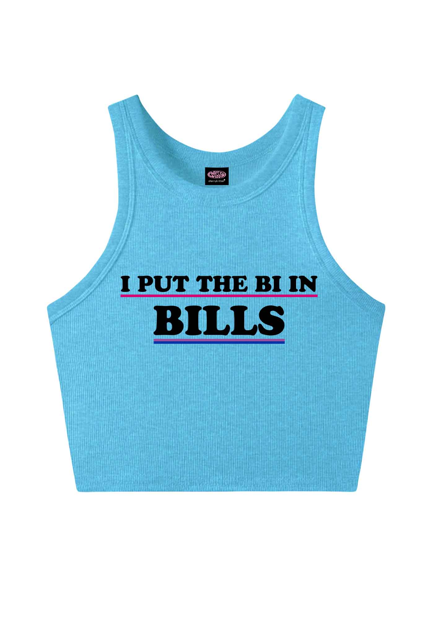 I Put The Bi In Bills Pride Y2K Crop Tank Top Cherrykitten