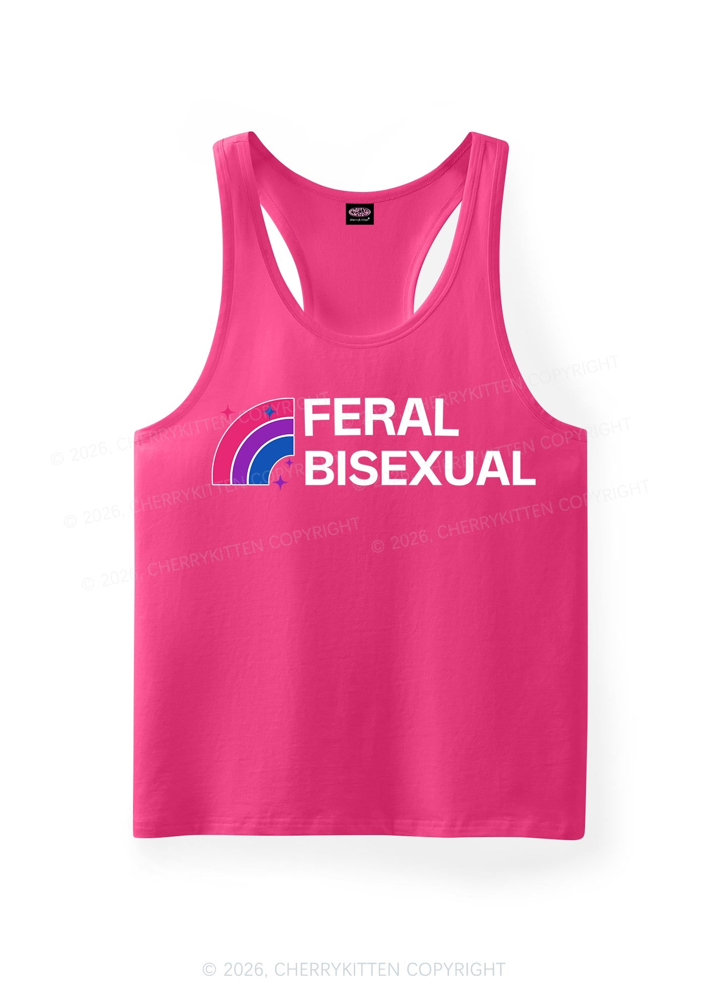 Feral Bisexual Pride Y2K Men Racerback Tank Top Cherrykitten