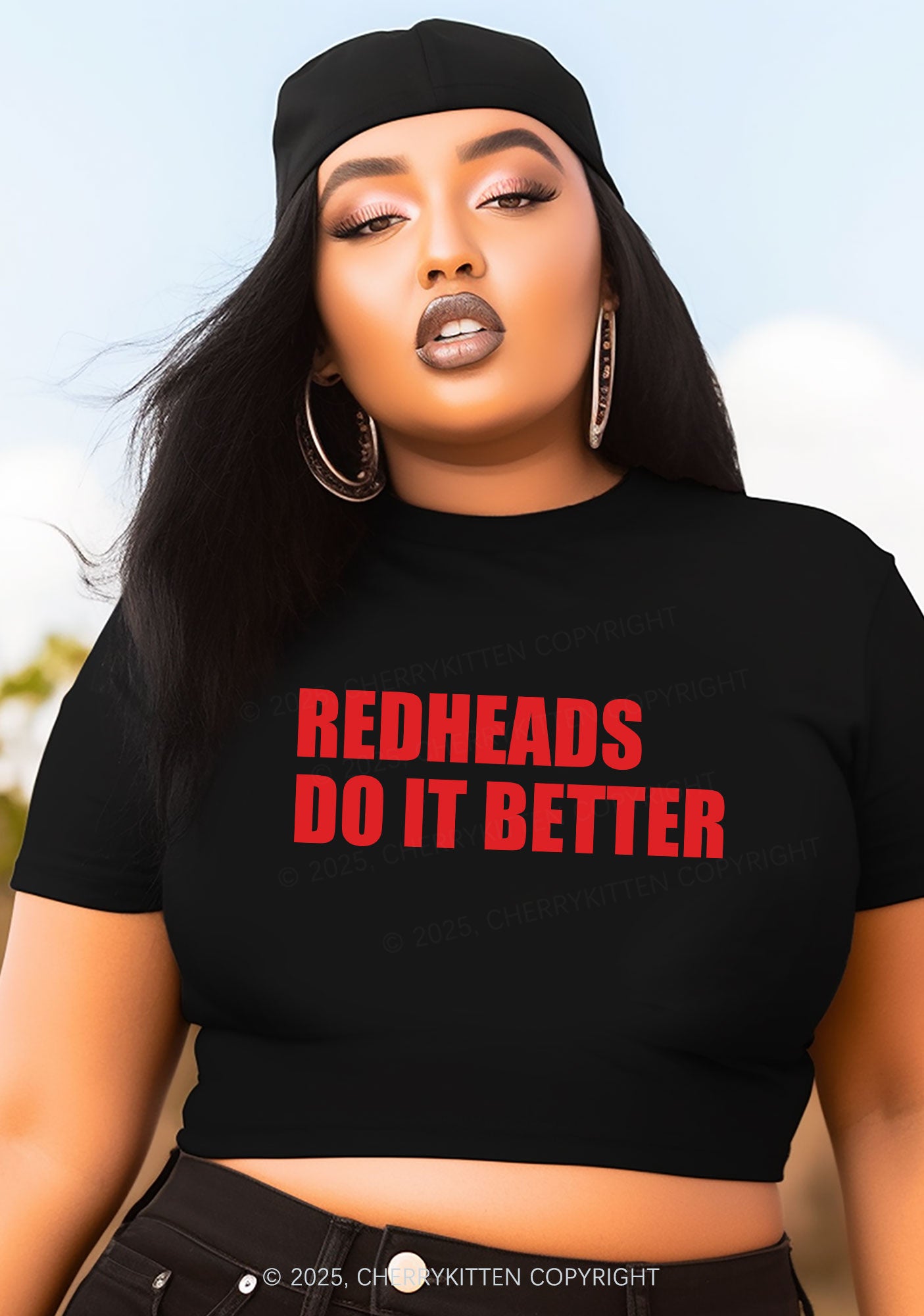 Curvy Redheads Do It Better Y2K Baby Tee Cherrykitten