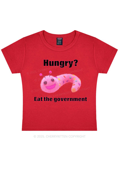 Eat The Government Y2K Baby Tee Cherrykitten