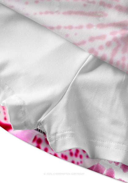 Pink Orchid Dewdrops Y2K Print Mini Skirt Cherrykitten