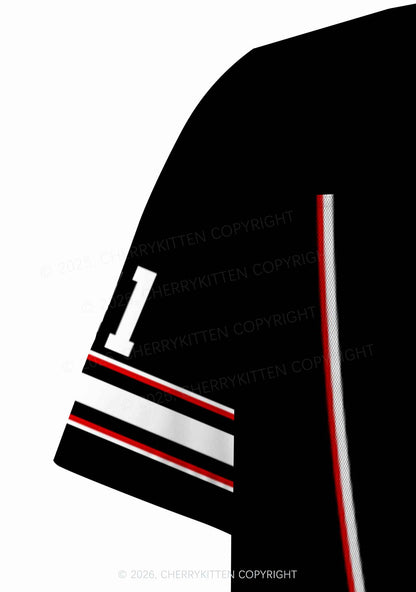 Black Gold HR Y2K Crop Sport Jersey Shirts Cherrykitten