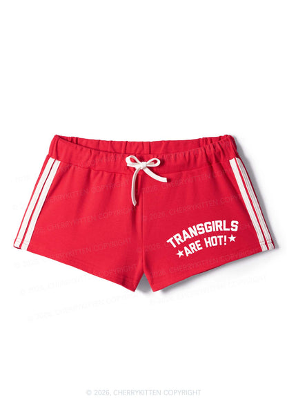 Transgirls Are Hot Pride Y2K Drawstring Mini Shorts Cherrykitten