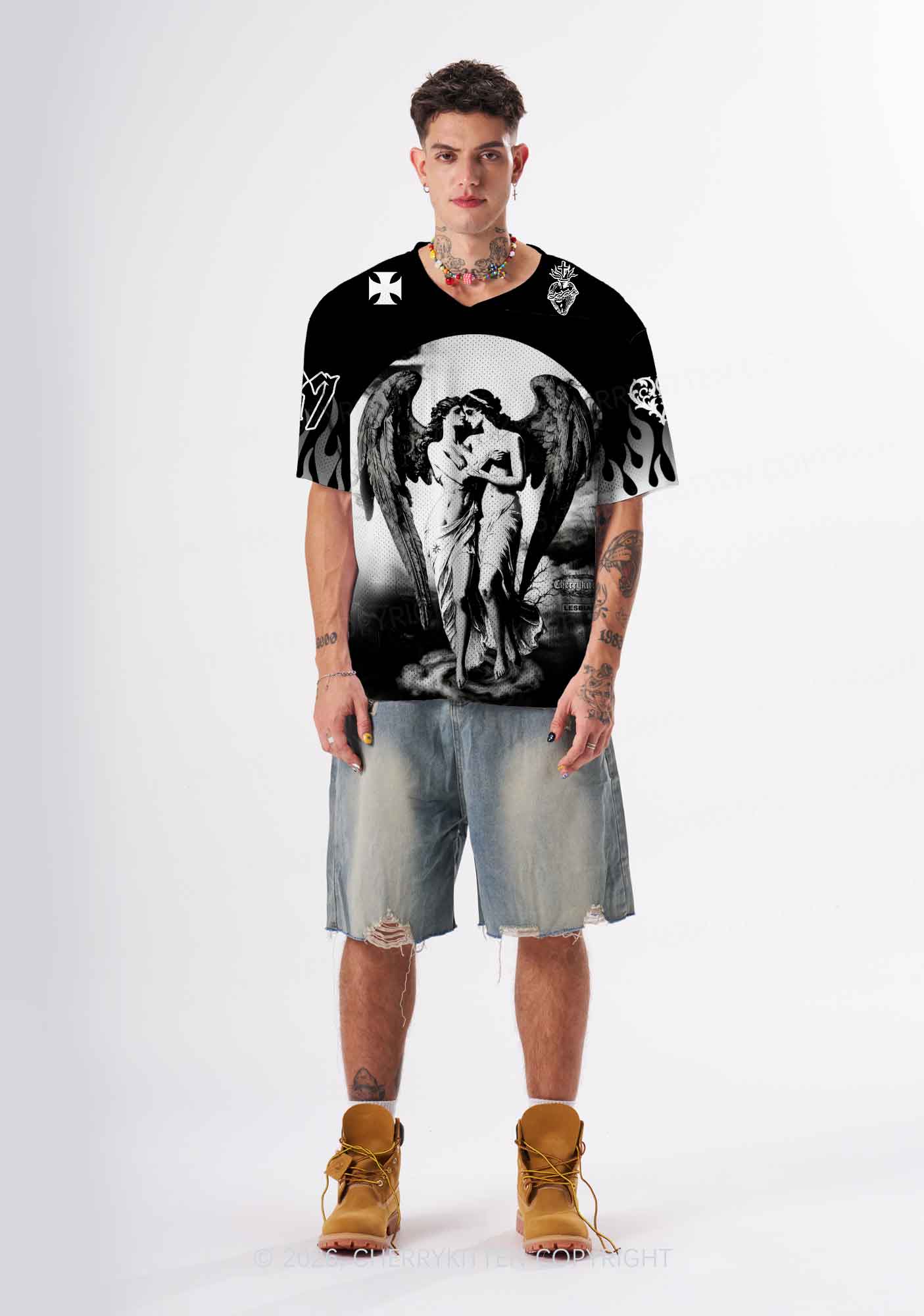 Halloween Black Angels Y2K Sport Jersey Shirts Cherrykitten