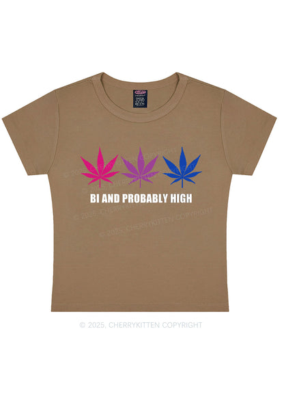 Bi Probably High Pride Y2K Baby Tee Cherrykitten