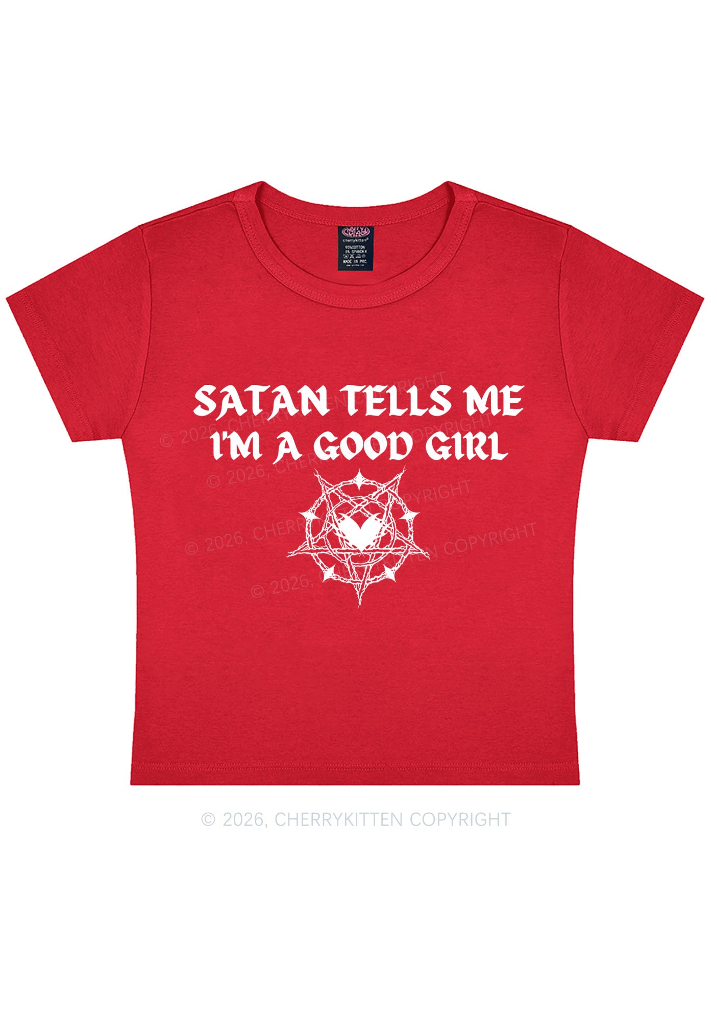 Halloween Im A Good Girl Y2K Baby Tee Cherrykitten
