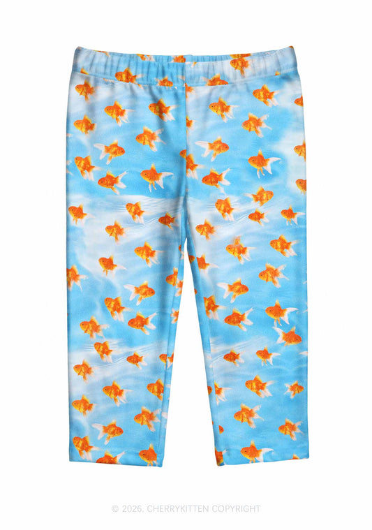 Goldfish Y2K Print Capri Pants Cherrykitten