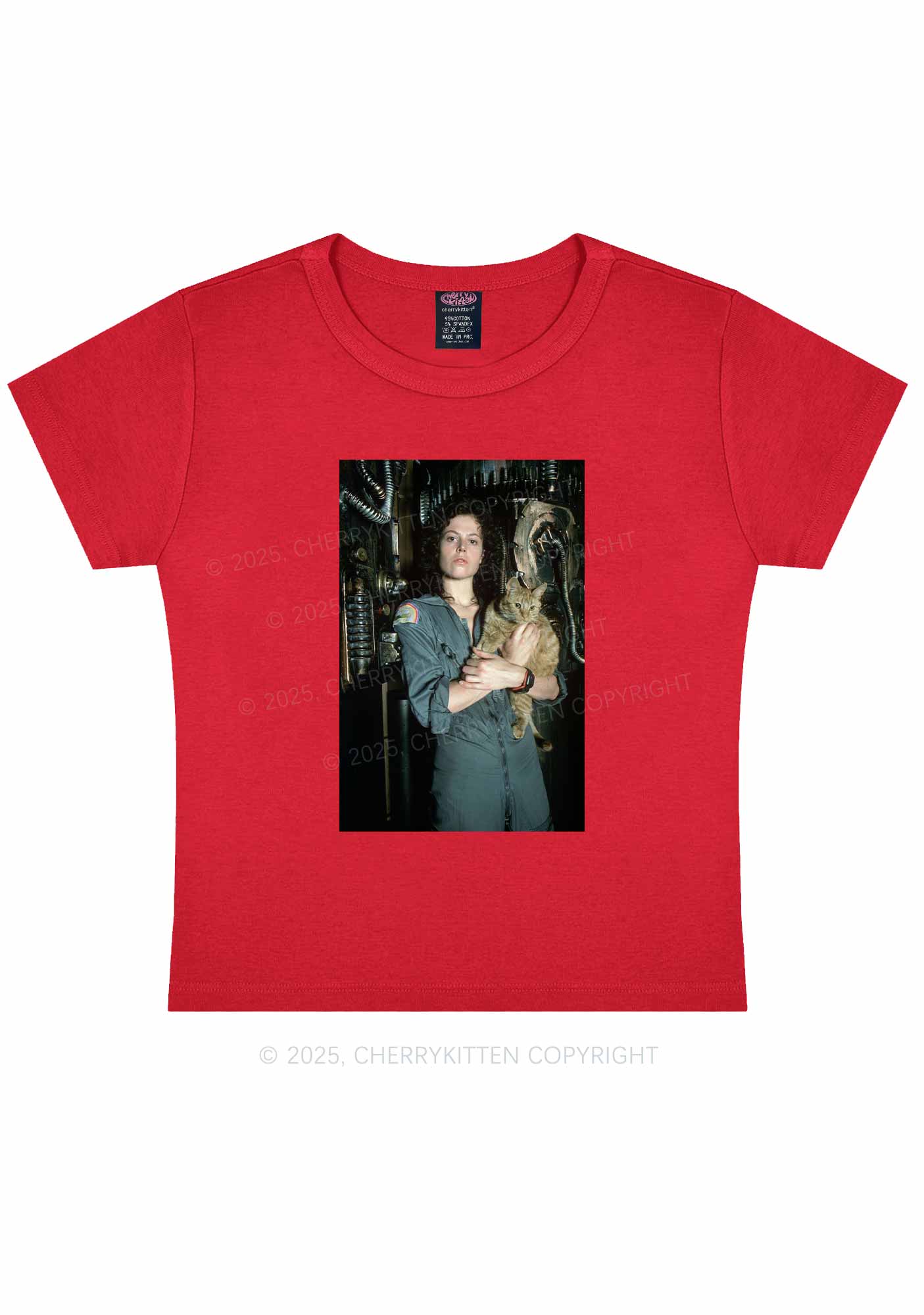Halloween Space Lady Cat Y2K Baby Tee Cherrykitten