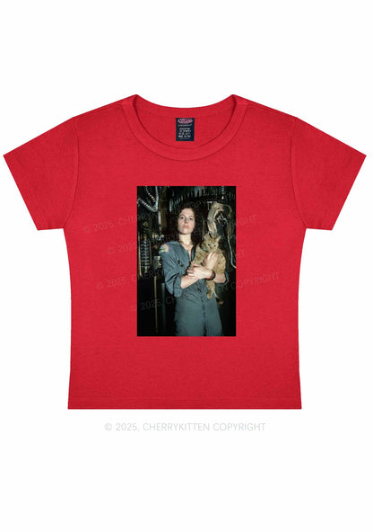 Halloween Space Lady Cat Y2K Baby Tee Cherrykitten