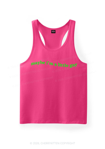 Maybe Im A Little Gay Pride Y2K Men Racerback Tank Top Cherrykitten