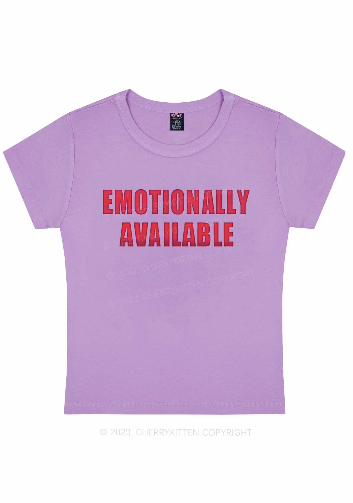 Emotionally Available Y2K Baby Tee Cherrykitten