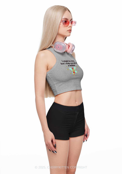 Make Hell Of Lesbian Y2K Crop Tank Top Cherrykitten
