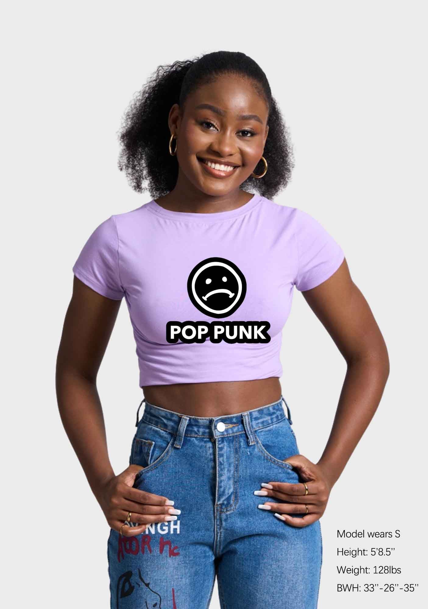 Unhappy Pop Punk Y2K Baby Tee