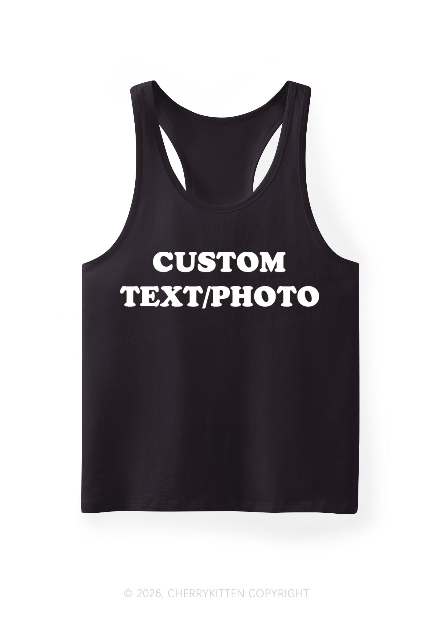 Custom Personalized Text Y2K Men Racerback Tank Top Cherrykitten