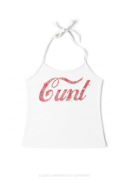 Rhinestone Special Cxxt Y2K Halter Neck Cami Cherrykitten