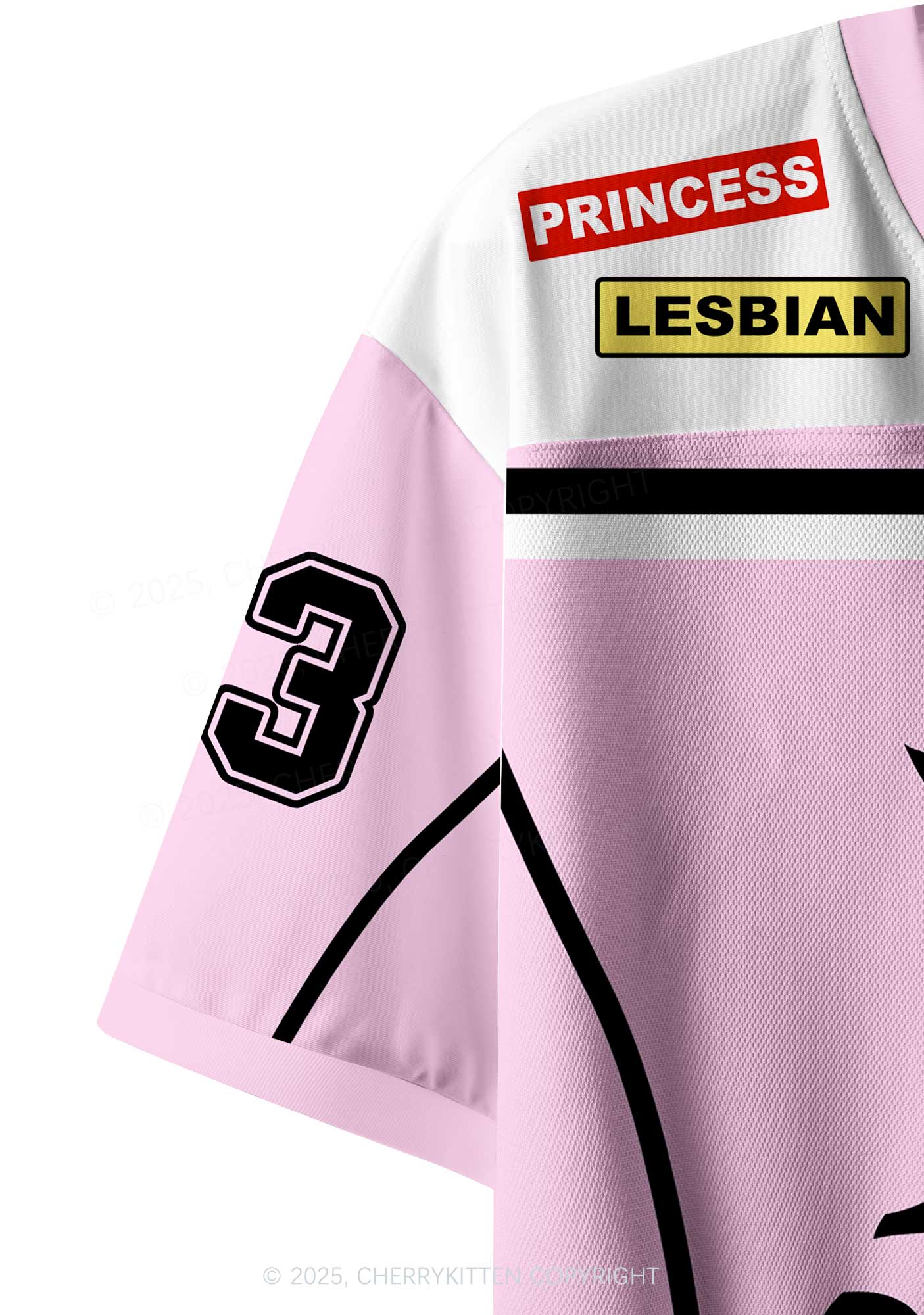 Custom White Lesbian Princess Pride Y2K Crop Sport Jersey Shirts Cherrykitten