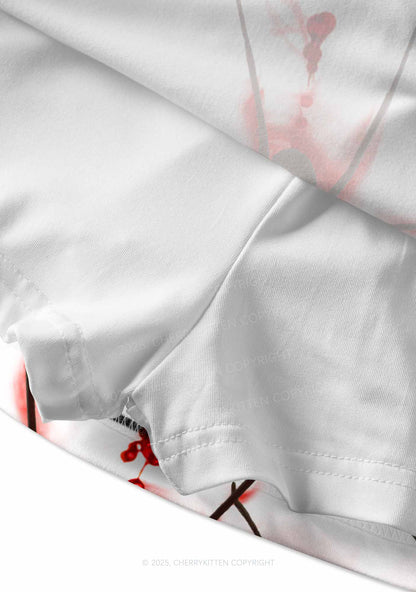 Halloween Blood Spiders Y2K Print Mini Skirt Cherrykitten