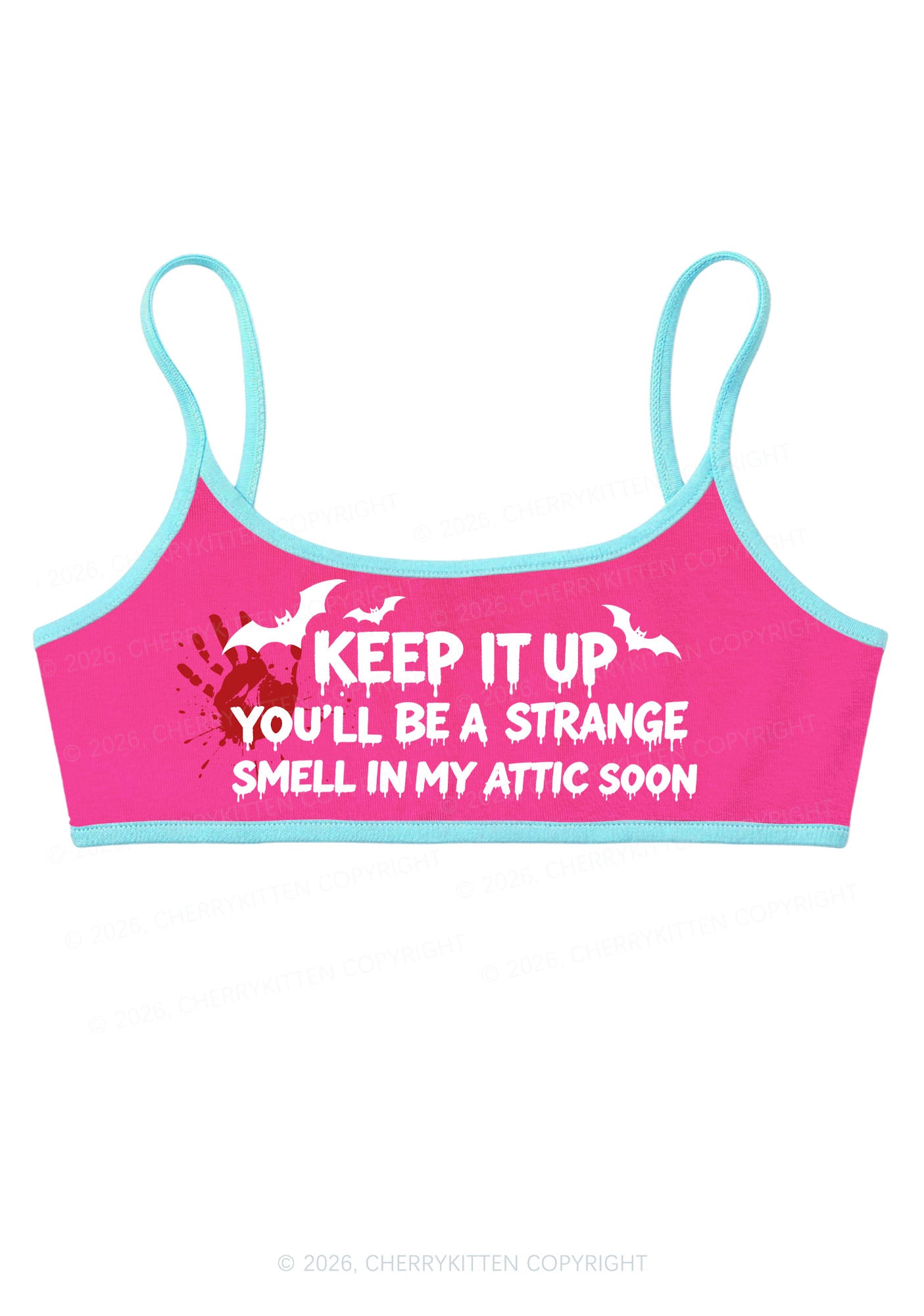 Halloween Strange Smell In My Attic Y2K Super Crop Cami Cherrykitten