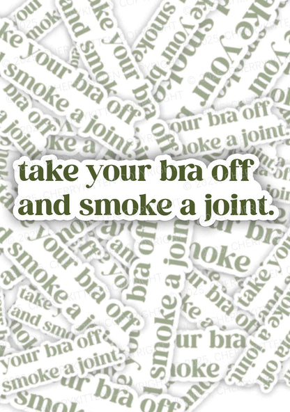 Take Your Bra Off 1Pc Y2K Sticker Cherrykitten