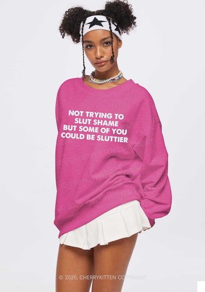 Not Trying To Slxt Shame Y2K Washed Sweatshirts Cherrykitten